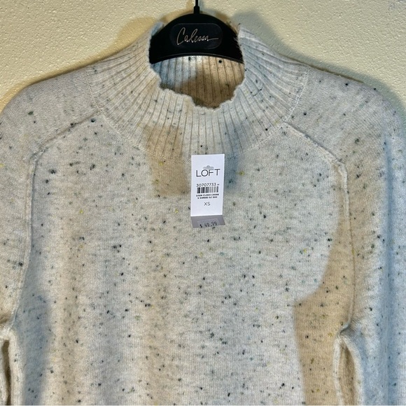 Loft Mock Turtleneck Confetti Long Sleeve Pullover Sweater Size XS Raw Seams New - Picture 6 of 11
